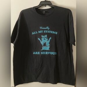 Black Graphic Hand-pressed Vinyl T-Shirt